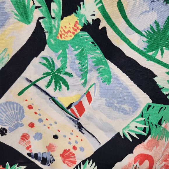 Talbots Blue Green Black Tropical Beach Print Straight A Line Skirt - Size 6 - Picture 3 of 8